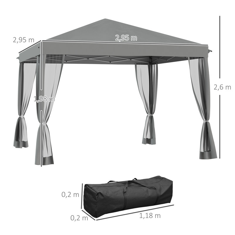 Annayeli 3m x 3m Metal Pop-Up Gazebo
