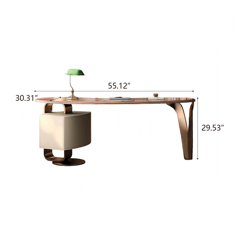 - Modern Minimalist Desk, 29.53" H x 55.12" W x 30.31" D