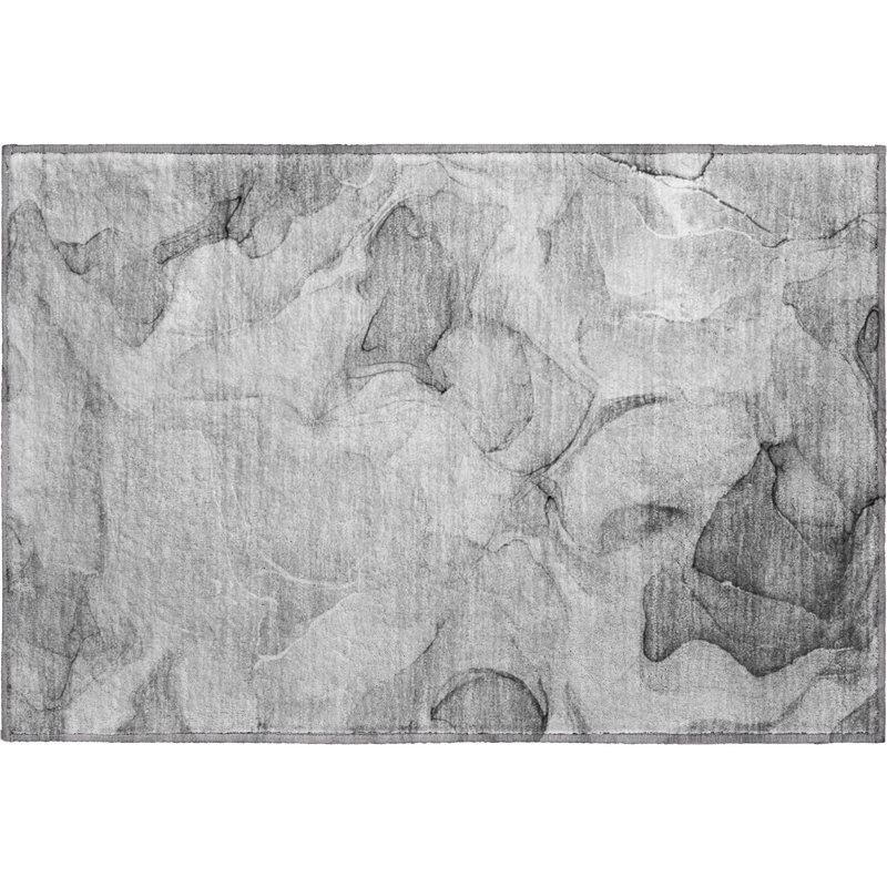 Premium Machine Washable Cerrito AMF504 Gray Rug, Rectangle 1'8" x 2'6"