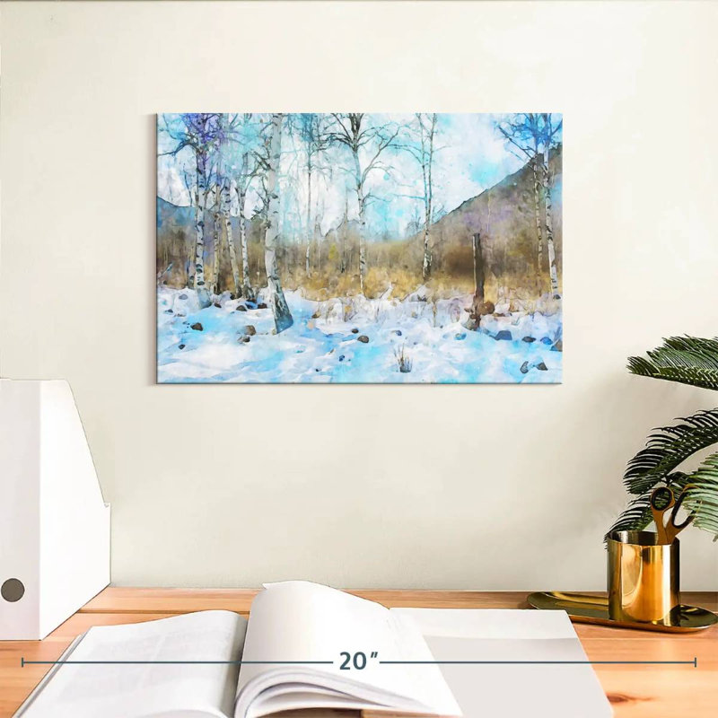 Harnek, arbres blancs d'hiver, H 8 po x l 12 po