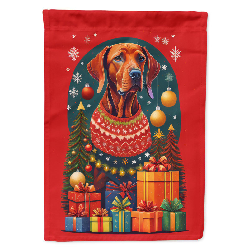 Drapeau de maison de Noël en polyester double face H 40 po x l 28 po