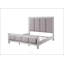 Grand lit rustique gris et blanc vieilli