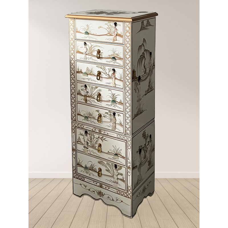 Freestanding Mother Of Pearl Jewellery Box Armoire 