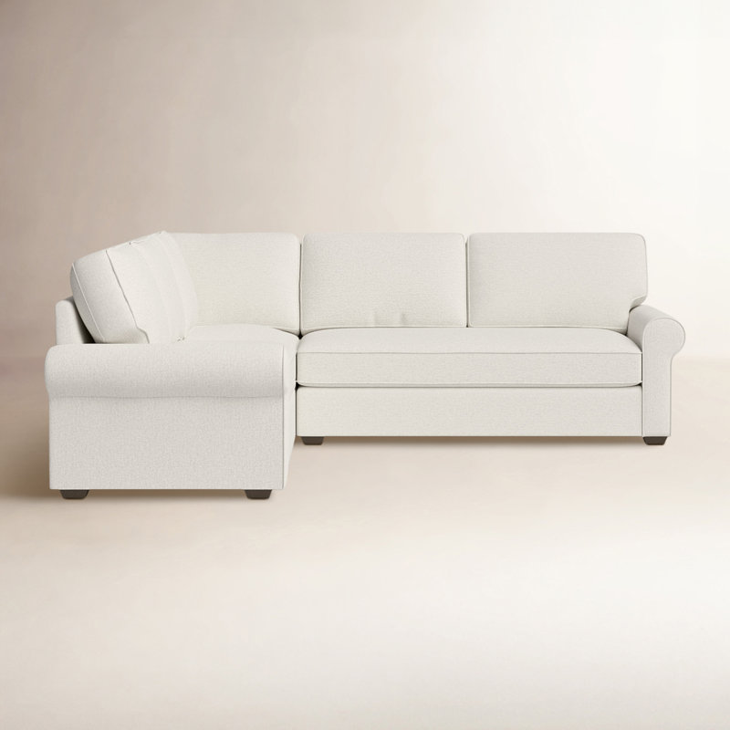 Porter Upholstered L-Shaped Sectional Symmetrical, Drusky Moonglow Sustain® Basketweave