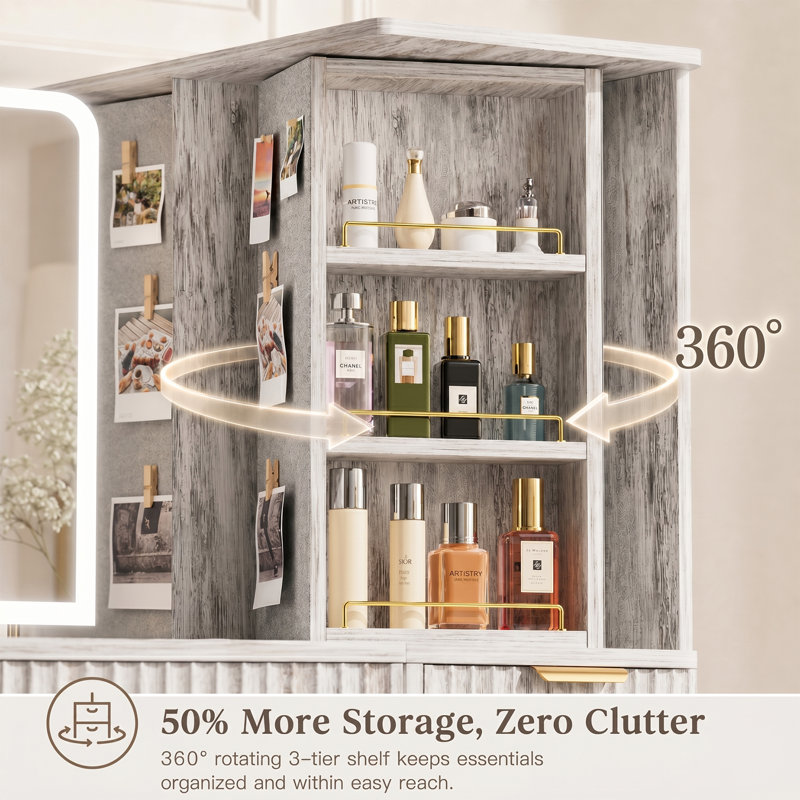 47.2' W Makeup Vanity