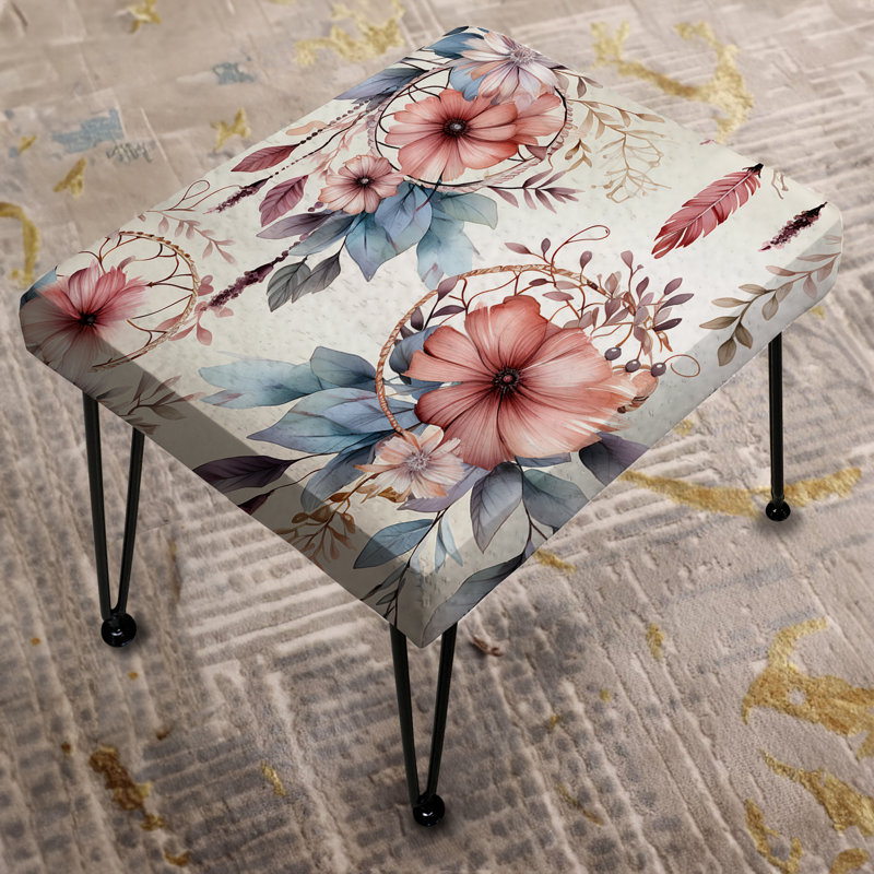 Repose-pieds rose et bleu Dreamcatchers Boho