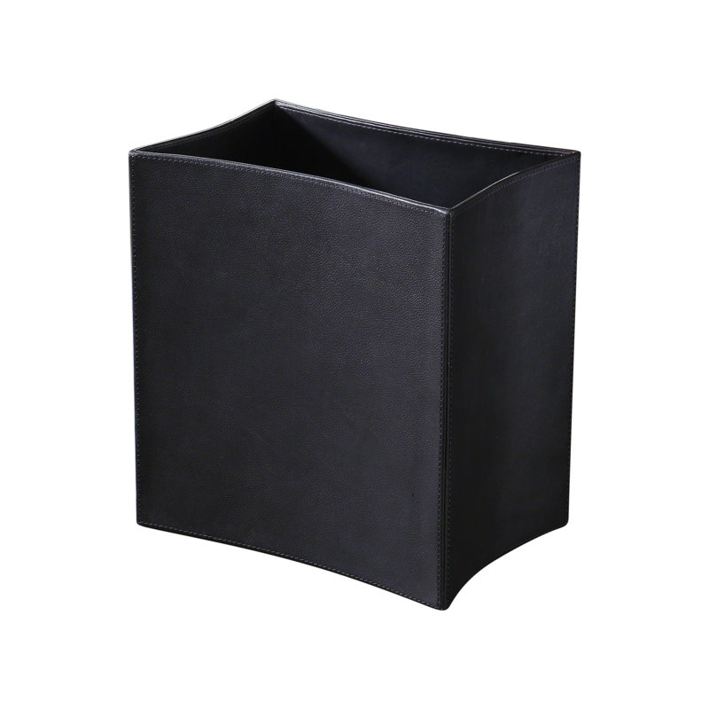 Poubelle en cuir pliée, Noir