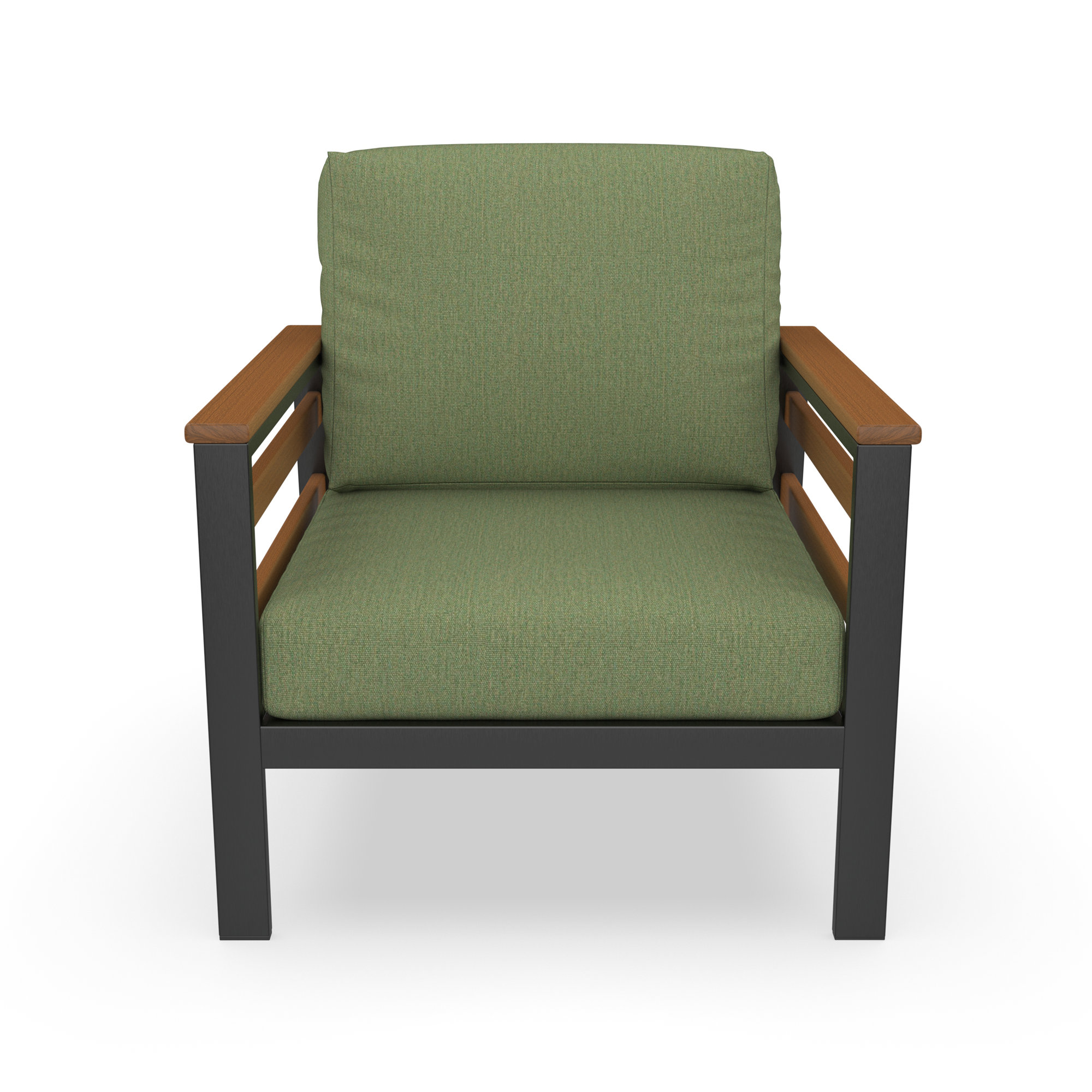 Townsend Patio Chair with Sunbrella® Cushions, Brown, Sunbrella Canvas Fern