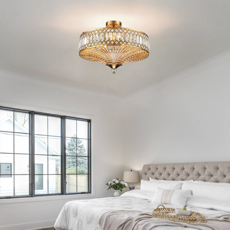 Jimal Semi Flush Mount, Gold
