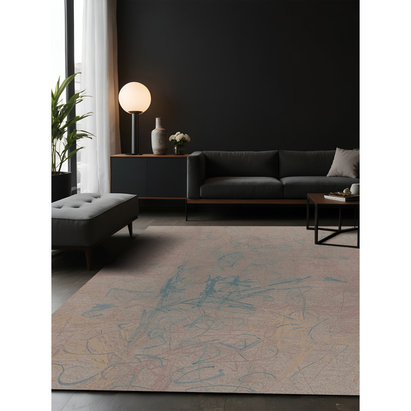 Tapis gris soyeux et moelleux, Carré 7 pi
