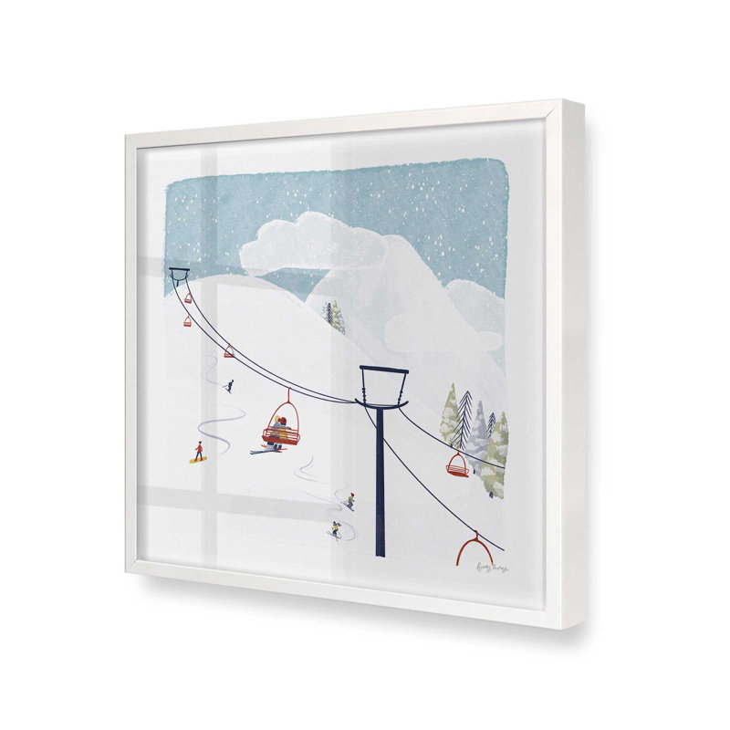 Imprimé hivernal d'hiver, Cadre simple opaque blanc, bois massif, H 13,5 po x l 13,5 po