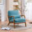 Lemley Mid Century Solid Wood Accent Chair Upholstered Armchair with an Extra Pillow-2049176361