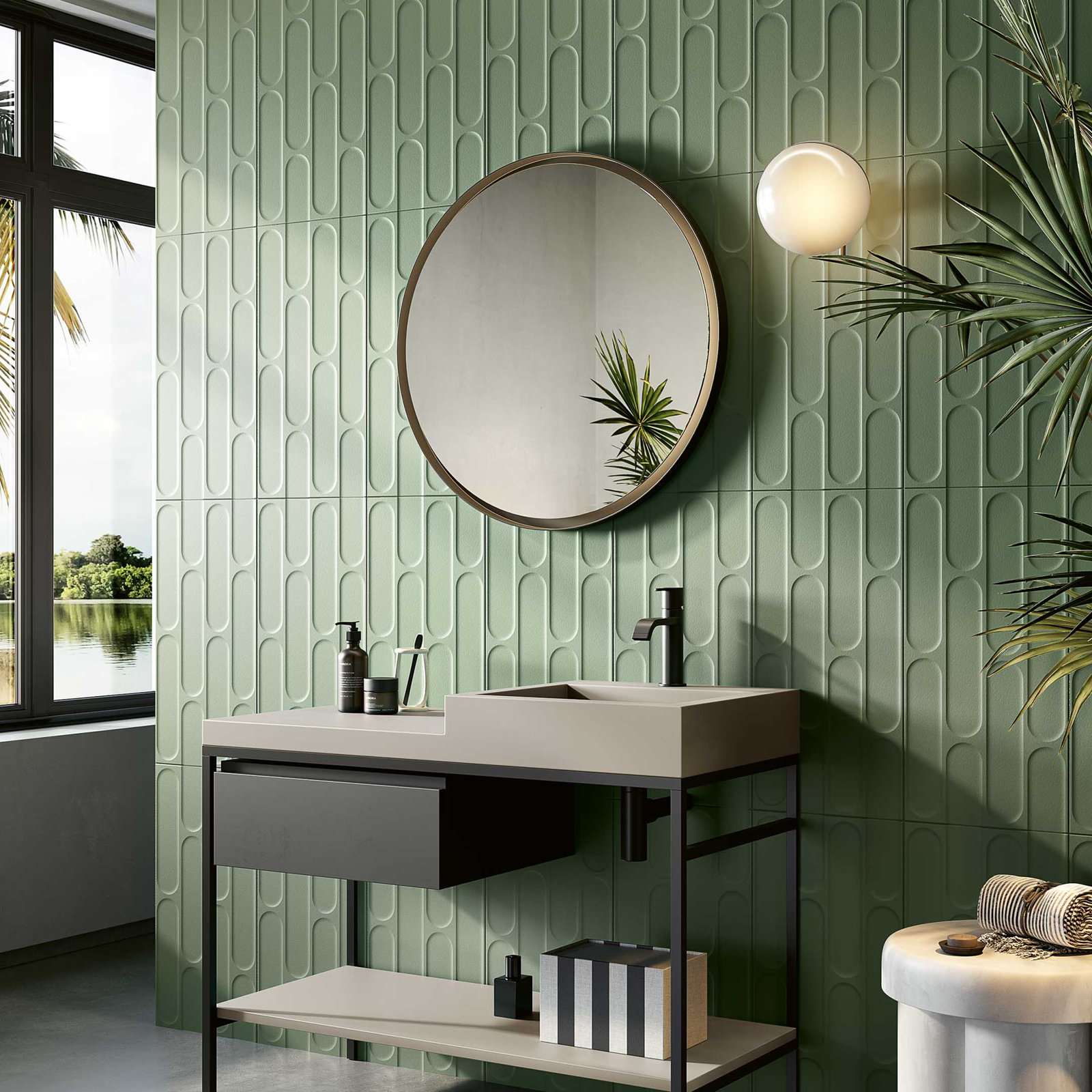 Biscotti 12" x 24" Wall Tile, Salvia Green