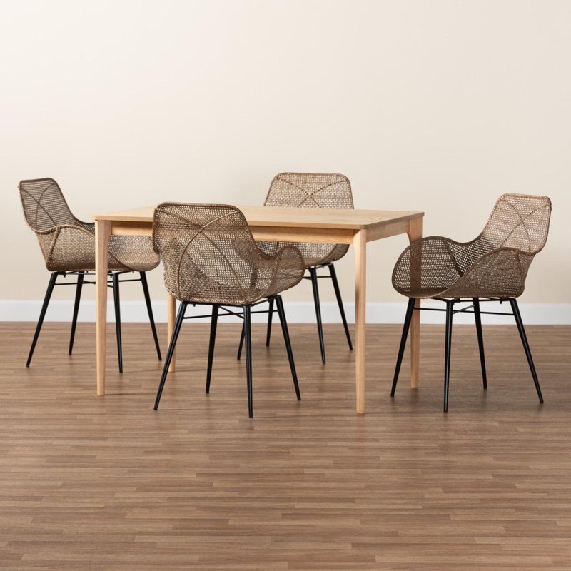Hileman 4 - Person Rattan Dining Set