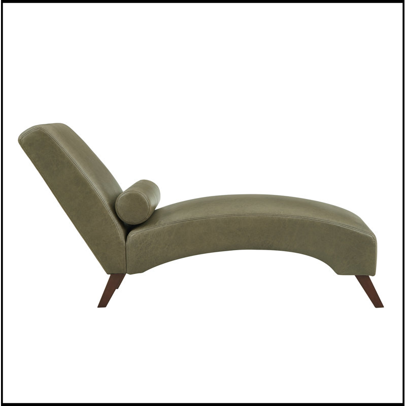Chaise longue rembourrée avec coussin, Vert olive