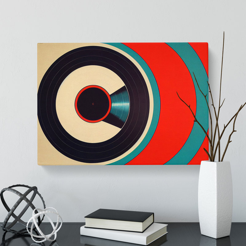 Vinyl Record Art Deco Vol.2 Abstract - Wrapped Canvas, 35cm H x 50cm W x 3cm D