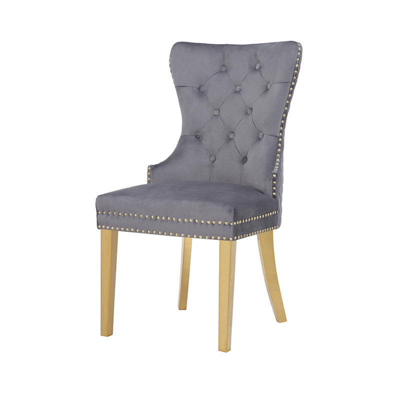 Chaise d'appoint touffetée de 20,9 po Jeneen, Gris foncé