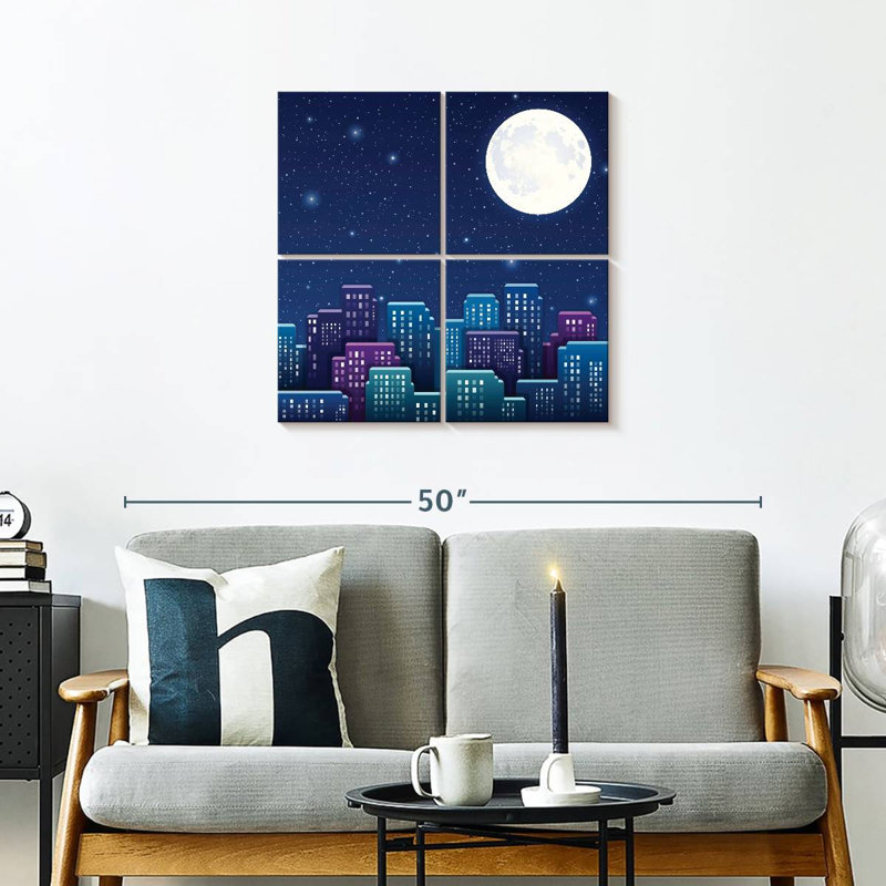 Ciel étoilé de la ville de Sireci, H 26 po x l 26 po