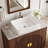 36" Vintage Brown Walnut Bathroom Vanity Base with Stone Countertop, Ceramic Sink, Included Drain & Adjustable Shelf-122442031