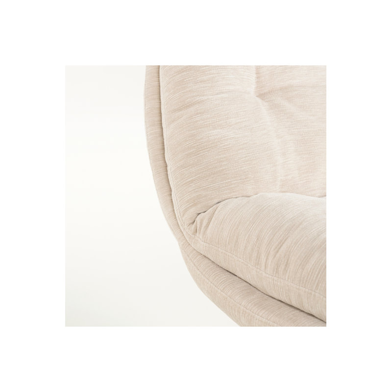 Accent Chair Swivel Armless Chair, Beige