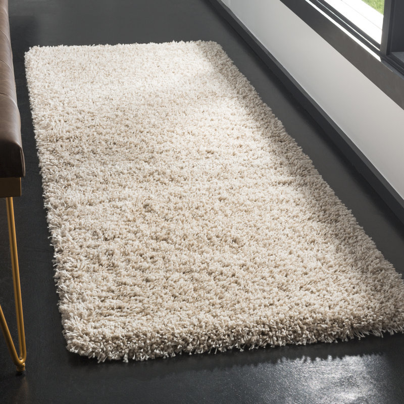 Tapis à poil long de couleur unie Performance Angeliya, Tapis de couloir 2 pi 3 po x 8 pi