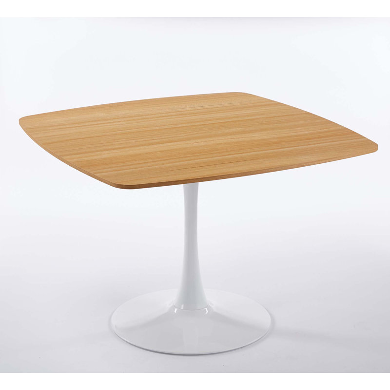 42.12" Square Dining Table, White, Oak