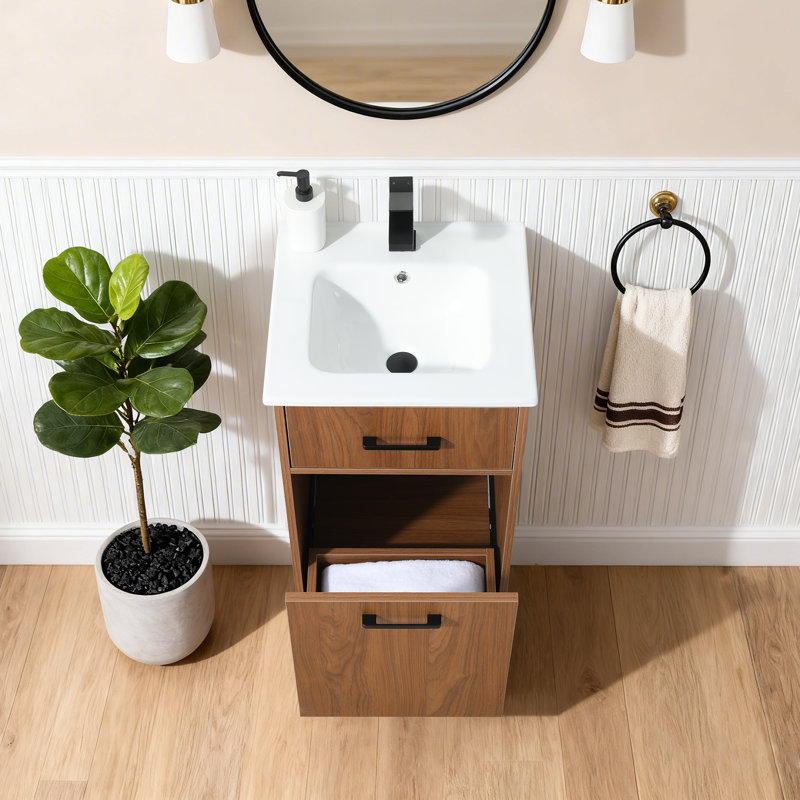 Mini-meuble-lavabo simple 18 po avec lavabo moderne 18 po