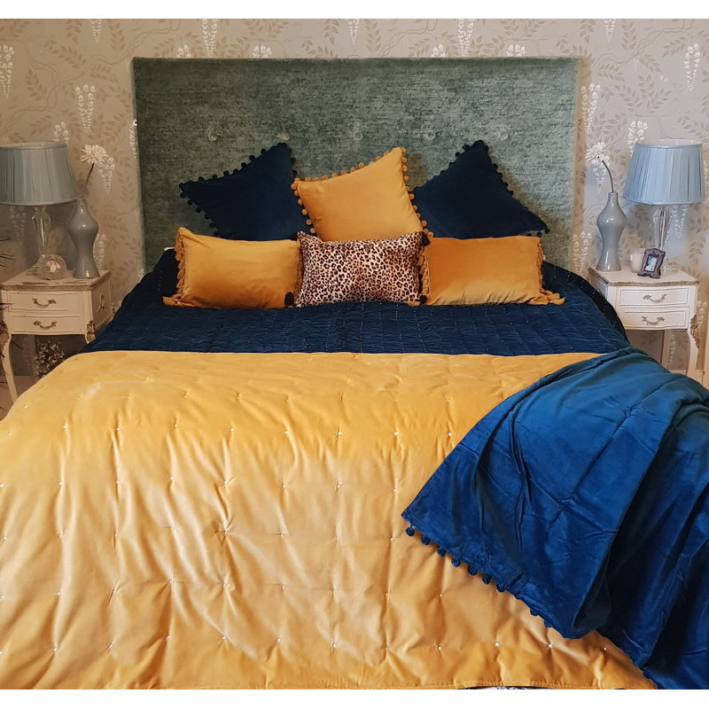 Solid Colour Bedspread, Mustard Gold