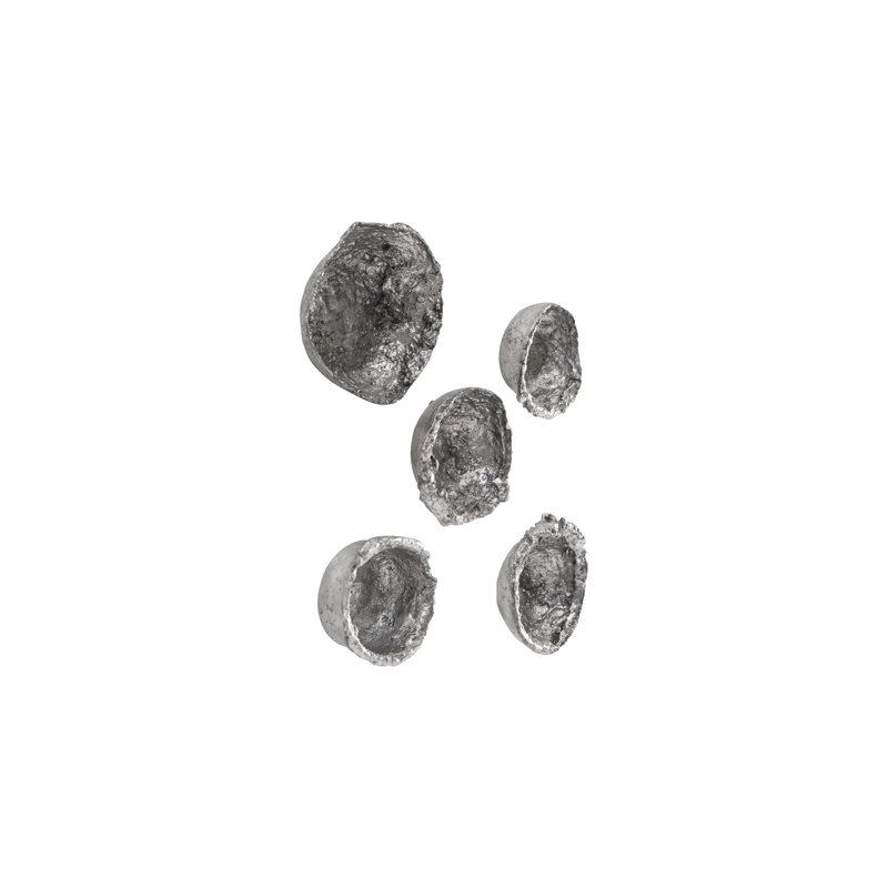 Bols Splash Wall, feuille d'argent, ensemble de 5