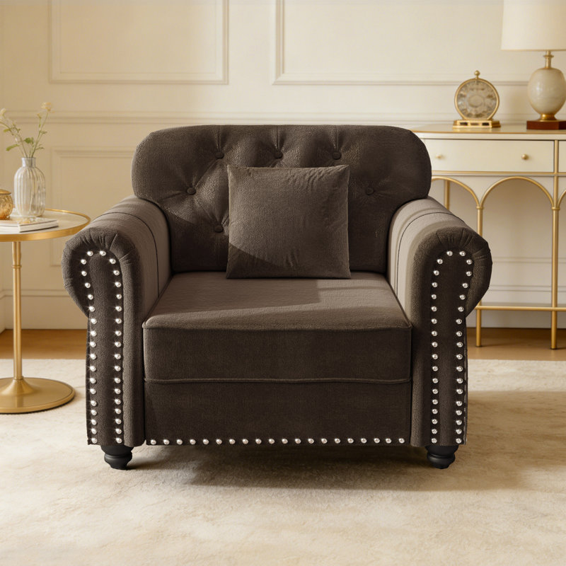 Petit fauteuil d'appoint Mid-Century, Brun