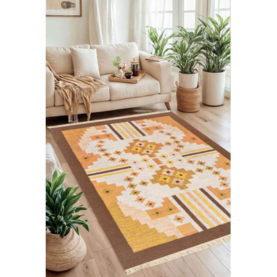 Tapis tissé Orange Retro Orange Burst