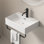 【Petit lavabo vasque mural blanc With - avec porte-serviettes et trou de robinet pour salle de bain compacte (céramique, conception peu encombrante)