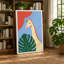 Giraffe and Monstera Modern 1 Piece Wrapped Canvas Wall Art-1572251917-1572251918