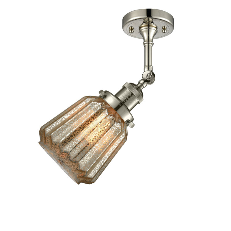 Vinson Armed Sconce, Polished Nickel, Mercury
