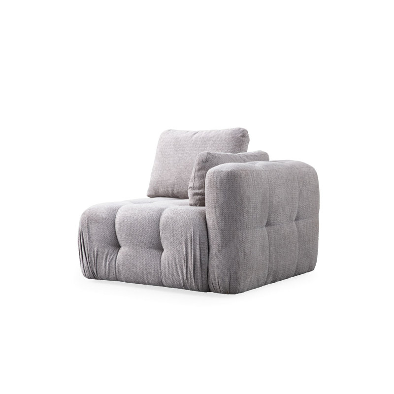 Canapé 1 place, Mélange de polyester gris clair