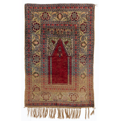 Tapis turc antique en soie, vers 1900.