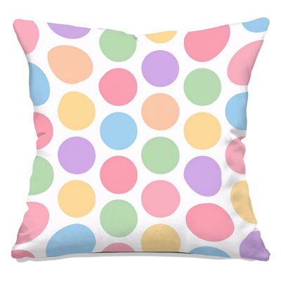 Pastel Polka Dots Double Sided Throw Pillows