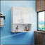 Armoire de salle de bain avec miroir à deux portes, porte-mouchoirs et rangement multifonctionnel pour une vie organisée