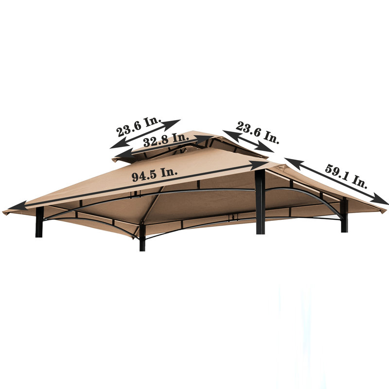 Couvercle de pavillon de jardin 8x5ft, Beige