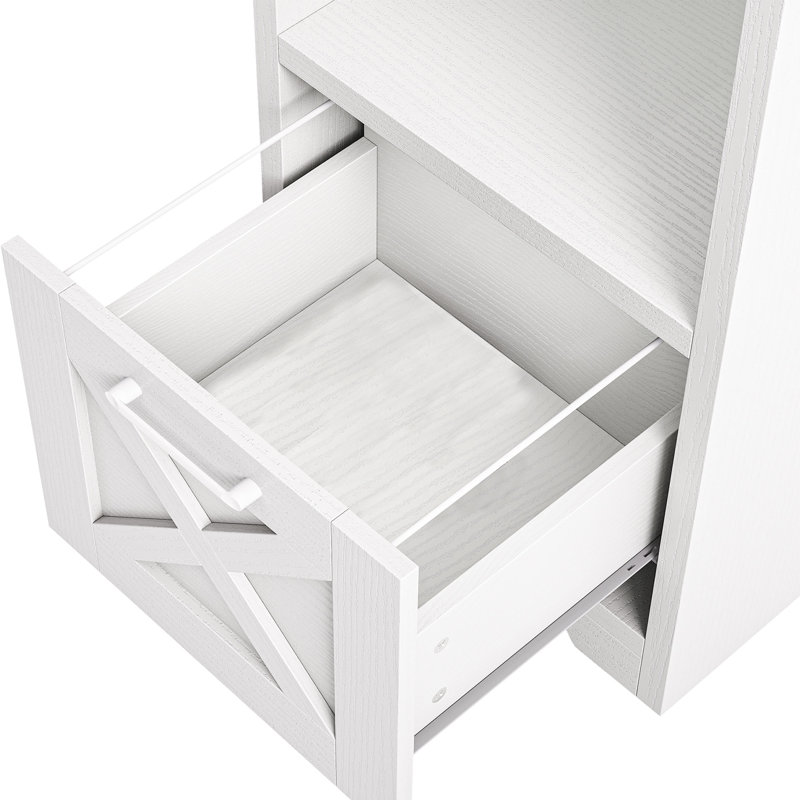 Aimaan L-Shaped Computer Desk with Power Outlet, White