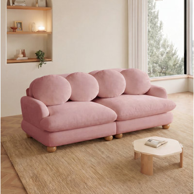 Canapé rembourré en chenille rose Comfy