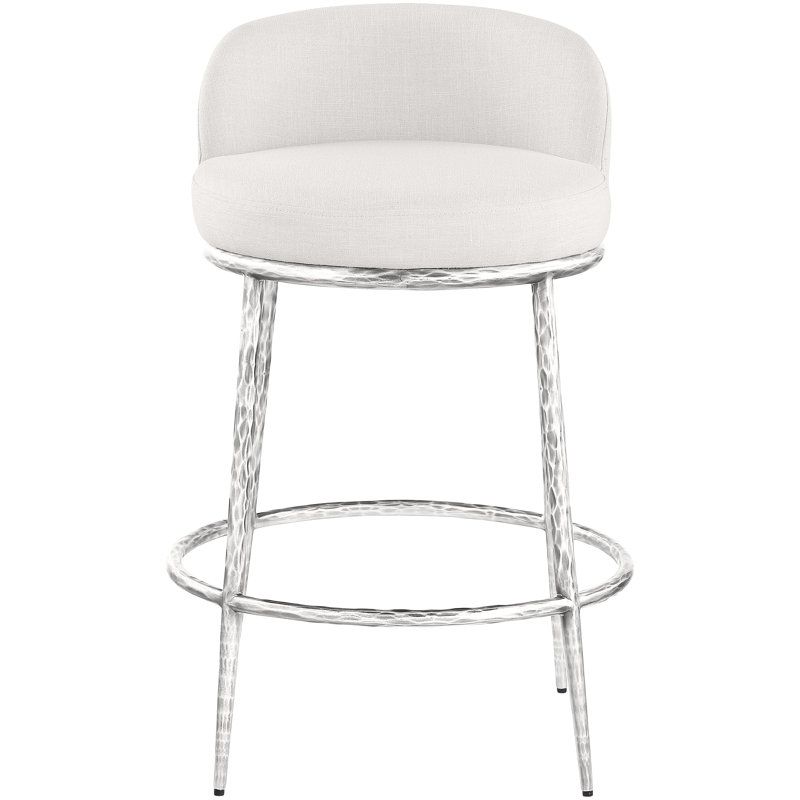 Tabouret de comptoir Ferro Hessle, Siège crème / cadre argenté