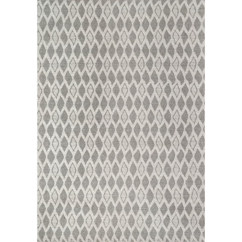 Tapis gris tissé à la main Sharice, Rectangle 5 pi x 8 pi