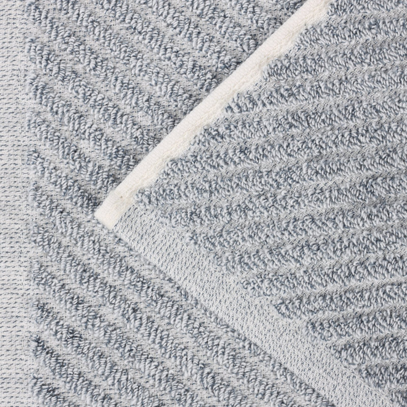 Serviettes de toilette en coton mélangé à séchage rapide et côtes diagonales, Bleu denim