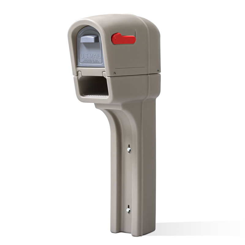 Step2 MailMaster Plus Post Mounted Mailbox, Stone Gray