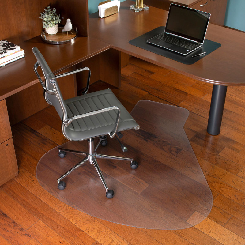 Tapis de chaise rigide pour usage intensif, forme de poste de travail 54 po x 60 po, transparent, L 54 po x P 60 po