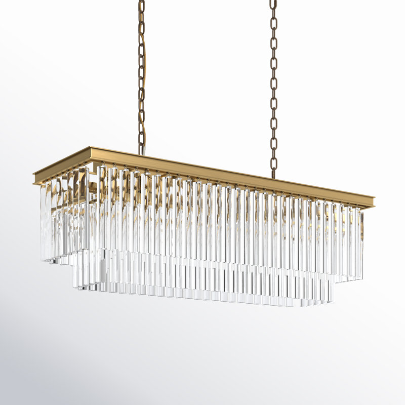 Lustre linéaire en cristal 12 lumières Dahlonega, H 18 po x l 40 po x P 14 po