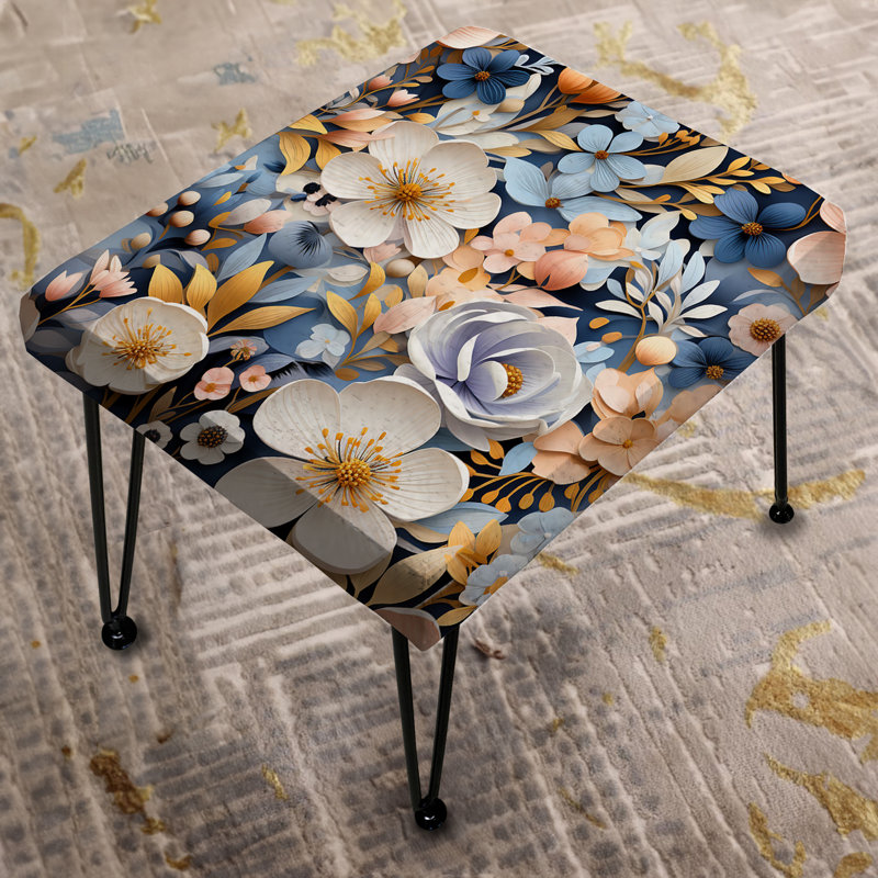 Motif floral mystique - Repose-pieds rectangulaire floral