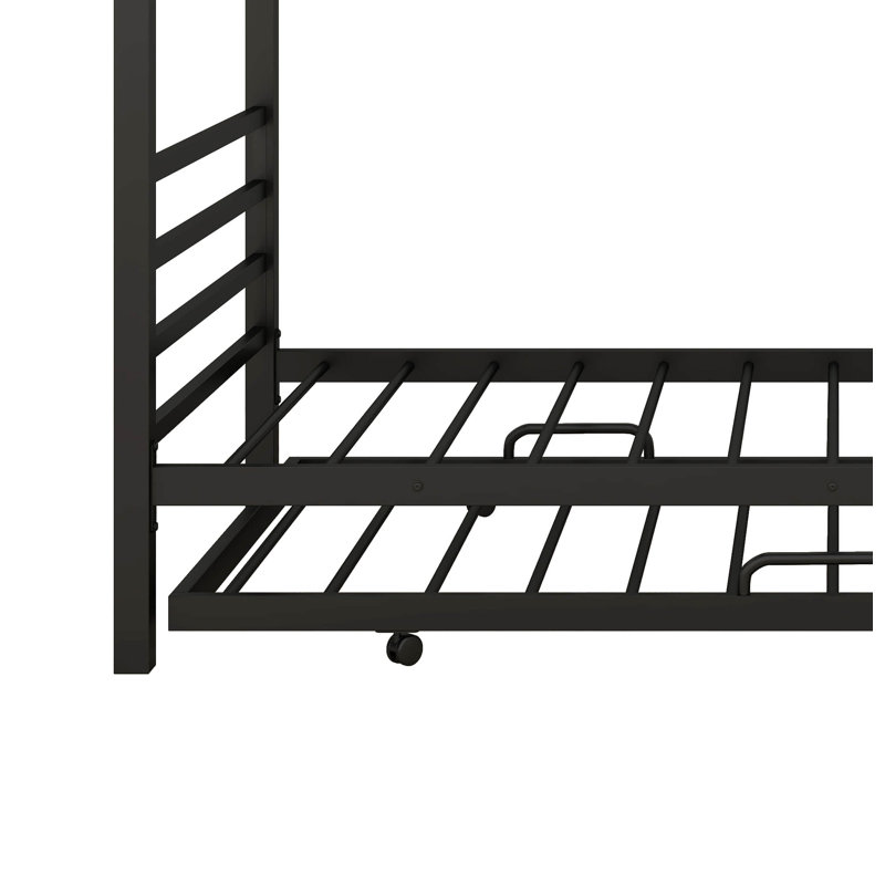 Lit plateforme simple en métal Mondamin, Noir