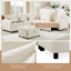Canapé-lit modulaire escamotable avec panneau rabattable, canapé rembourré avec ports de chargement et repose-pieds avec rangement-572879689